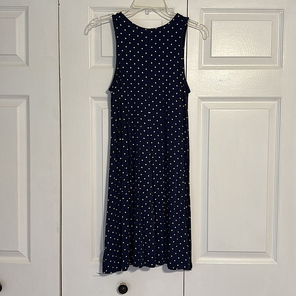 Old Navy Sleeveless Navy Blue Dot Swing Dress - Picture 2 of 4